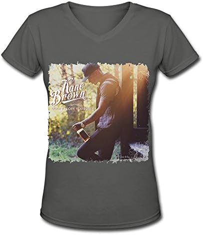 GSTON Kane Brown Concert Cotton V-Neck T Shirt For Womens DeepHeather M