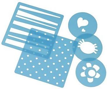 Cake Stencils Assorted Designs Light Blue Plastic 5-pcs20X20X0.03CM