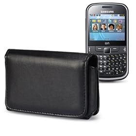 SAMSUNG CH@T 335 HORIZONTAL HOLSTER CASE / COVER / SHELL / SKIN - BLACK PART OF THE QUBITS ACCESSORIES RANGE