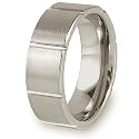 Grooved Brushed and Polished Tungsten Carbide Ring (8.0mm) - Sizes 8 - 13