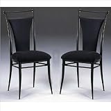 Hillsdale Cierra Fabric Dining Side Chair in Black (Set of 2)
