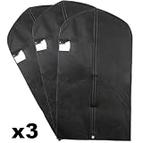 Pack 3 Breathable Suit Covers 63cm x 112cm - Black