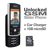 Samsung SGH-D807 Unlocked GSM Slider Phone (Cingular Branded) - Quad-Band, 1.3 Megapixel Camera, Car Charger & 1GB microSD Card Included