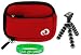 Neoprene Sleeve (Spicy Red) Case and Premium Tripod for Creative Labs Vado Pocket Video Camcorder Silver