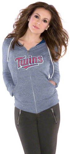 Minnesota Twins Women's Tried and True Tri-Blend Full-Zip Hoodie - by Alyssa Milano