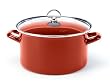 Chantal Enamel-On-Steel 6-Quart Dutch Oven with Tempered Glass Lid, Red
