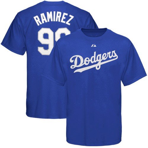 Los Angeles Dodgers Manny Ramirez Youth Name And Number T-Shirt By Majestic Athletic Large