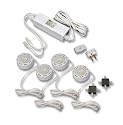 Westek SR120HCS 20-Watt Halogen Low Voltage Under Cabinet Light Kit, 4 Pack, White