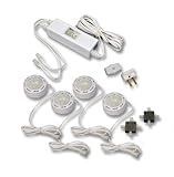 Westek SR120HCS 20-Watt Halogen Low Voltage Under Cabinet Light Kit, 4-Pack, White