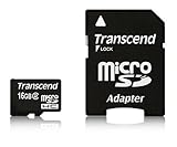 Transcend 16 GB microSDHC Class 2 Flash Memory Card TS16GUSDHC2 (Black)