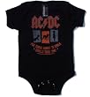 Toddler and Infant AC/DC "For Those About To Walk" One Piece Baby Suit in Black