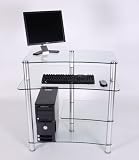 Computer Desk in Glass and Aluminum Finish RTA CT-010