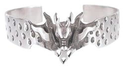 Fire Dragon Head Flames Flame Pewter Bracelet