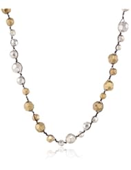 Lucky Brand "Pyramid & Hearts" Two-Tone Strand Necklace, 31"
