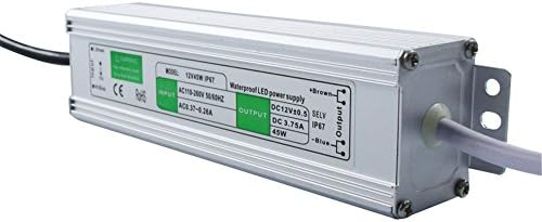 kitop DC 12V Waterproof LED Driver Power Supply 12V 45W 3.75A AC110V~260V