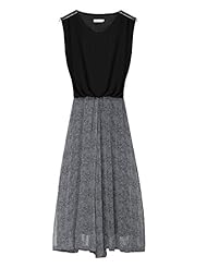 Chiffon Sleeveless General Print Elasticized   Waistline Maxi Dress 