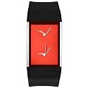 Philippe Starck - PH5026 - Montre Mixte - Quartz Analogique - Montre Acier - Bracelet Plastique Noir - Double Fuseau Horaire
