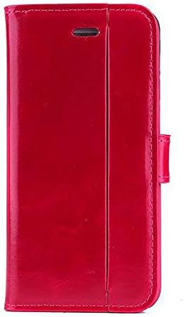 BCL13 Luxury Genuine Leather Wax Wallet Stand Back Cover Flip Case (for iphone 5/5s, Red)