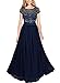 Miusol Women's Vintage Scoop Neck Floral Lace Bridesmaid Wedding Maxi Dress