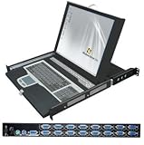 16PORT KVM Switch 1U Rackmount with 17IN LCD Console/drawer
