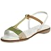 Glory Chen Women's Market Ankle Strap Sandal,Lt Leaf/White,5.5 M