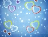 10x20 Hearts on Blue Valentine Scenic Muslin Background Backdrop