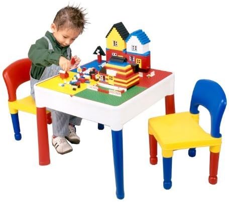3 in 1 Activity Table &amp; Chairs with Writing Top/Lego/Sand/Water/Storage by Liberty House