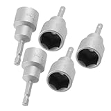 uxcell　六角ドライバー ビット　磁気　ナット　セッター　6.35mmシャンク　5個入り