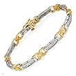 Bracelet With 1.00ctw Genuine Diamonds Beautifully Designed in 14K Two tone Gold. Total item weight 12.5g Length 7.25in