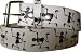 White Skeleton Printed Imitation Leather Belt