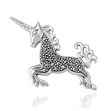 Sterling Silver Marcasite Unicorn Pin