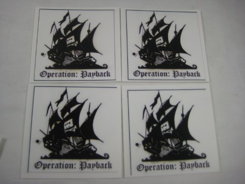 masks guy fawkes:4 x Anonymous Pirate Bay Op Payback Vinyl decals stickers