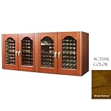 IMAGE OF Vinotemp Vino-400credpro-bwa 304 Bottle Provincial Series Four Door Wine Cellar Credenza - Glass Doors / Black Walnut Cabinet