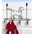 4-Hook Black Dog Rack With Red Hydrant
