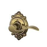 Schlage F170 ACC 609 BRK RH Brookshire Collection Right Hand Accent Decorative Trim Lever, Antique B