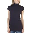 Mossimo® Black: Short-Sleeve Turtleneck Tee - Ophelia Purple