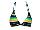 Quiksilver Raisins Striped Halter Swimsuit Top L