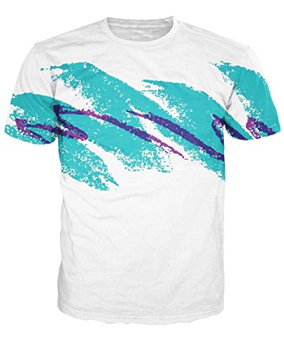 Uideazone Unisex 3D Graffiti Crewneck Shirt Hoodie Sweatshirt Clothing White