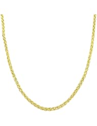 14 Karat Yellow Gold 2-mm Hollow Round Wheat Chain (18 Inch)