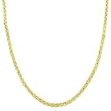14 Karat Yellow Gold 2-mm Hollow Round Wheat Chain (18 Inch)