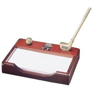 Golf Gifts & Gallery Clubhouse Collection Mahogany Notepad and Pen Set