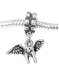 Sterling Silver Tooth Fairy Dangle Bead Charm