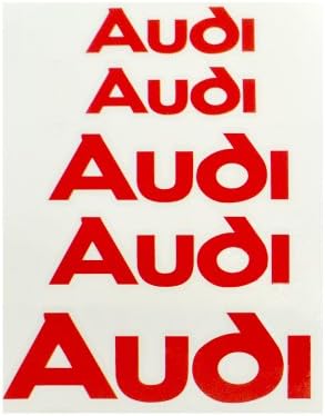 6 pcs AUDI Logo Premium Brake Caliper Decal Sticker TT A3 A4 A6 R8 S-line Quattro TD12-Red letterings