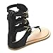 Wild Diva Tanaya-540 Women's T-Strap Buckle Gladiator Back Zip Flat Thong Sandal