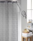 Embossed Squares Pvc Shower Curtain Including 12 Curtain Rings