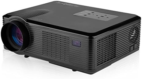 Excelvan LCD+LED Projector 800x480 Resolution, Support 1080P Built-in Speaker with Double HDMI(Support 1.1-1.4), Double USB 2.0 (Support Hard Disk), VGA (PC), YPbPr, Composite A/V, Audio out(L/R) ,Analog TV Inputs, Ideal for Home and Business(Black)