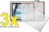 3x Panasonic Lumix DMC-FH24 DMC-FH25 DMC-FS35 DMC-FH5 DMC-FS18 Digital Camera Premium Clear LCD Screen Protector Cover Guard Shield Film Kit, No cutting is requried.