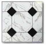 45 Pieces 12X12 Vinyl Stick-On Tiles With 4 Large Black Diamonds Self Adhesive Flooring RT4051