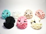 ボリューム満点　ふわふわ　シフォン　両面　お花のヘアクリップ　VL485