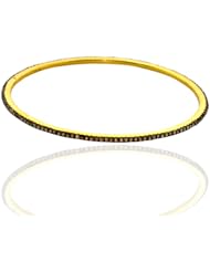 14kt Gold Diamond Pave Bangle Silver Fashion Jewelry